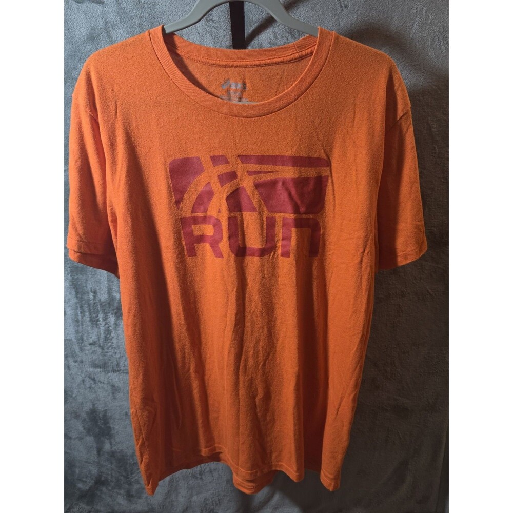 ASICS Run Graphic Logo T-Shirt Orange Purple Mens Medium Athletic Running Tee